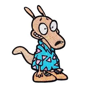 1 Patche Applique Iron On Sew Badges90's Rockos Life Cartoon Embroidered Patch